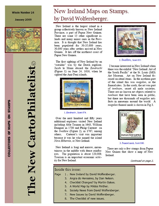 New Carto Philatelist Number 24 January 2009 Cover