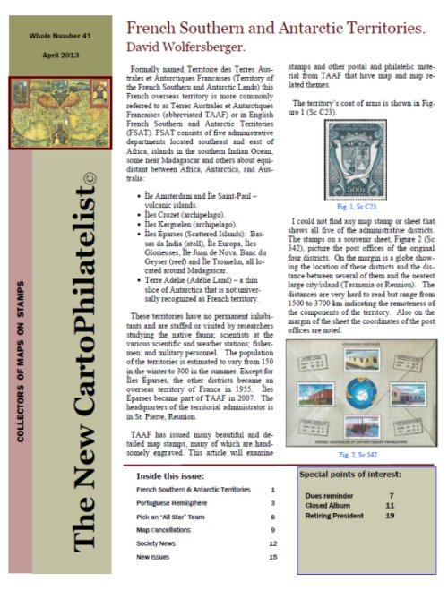 New Carto Philatelist Number 41 April 2013 Cover