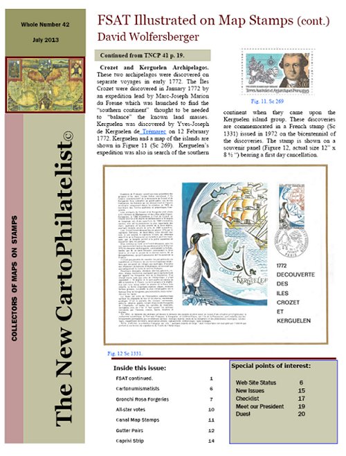 New Carto Philatelist Number 42 July 2013 Cover