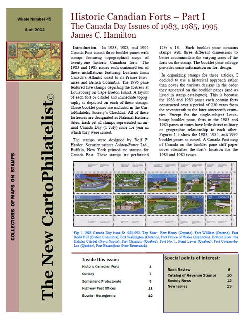 New Carto Philatelist Number 45 April 2014 Cover