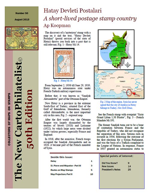 New Carto Philatelist Number 50 July 2015 Cover