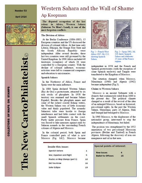 New Carto Philatelist Number 53 April 2016 Cover