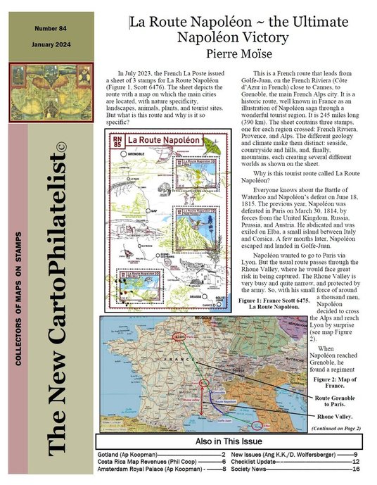 New Carto Philatelist Number 84 January 2024 Cover
