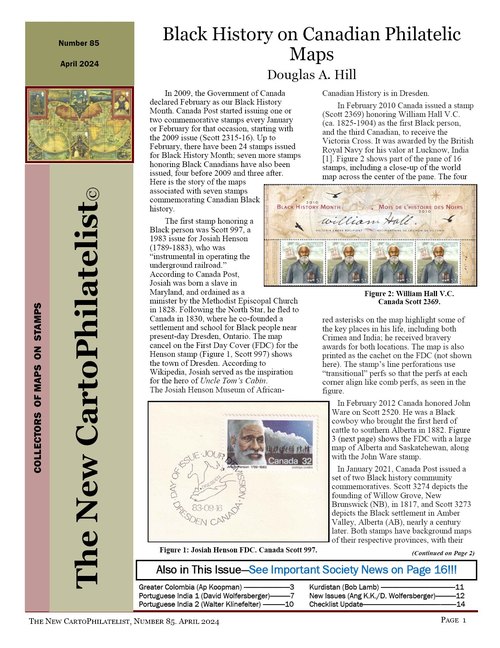New Carto Philatelist Number 85 April 2024 Cover